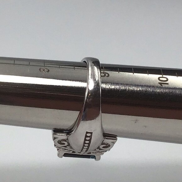 London Blue Topaz Sterling Silver Ring Size 8.75 - Picture 5 of 9